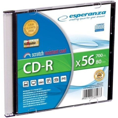 Płyta CD-R ESPERANZA SILVER - Slim 1 2008/2009 Płyta CD-R ESPERANZA SILVER - Slim 1 2008/2009