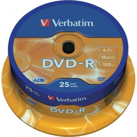 Płyta DVD-R 4,7GB VERBATIM cake (25szt) 16x Matt Silver 43522 Płyta DVD-R 4,7GB VERBATIM cake (25szt) 16x Matt Silver 43522