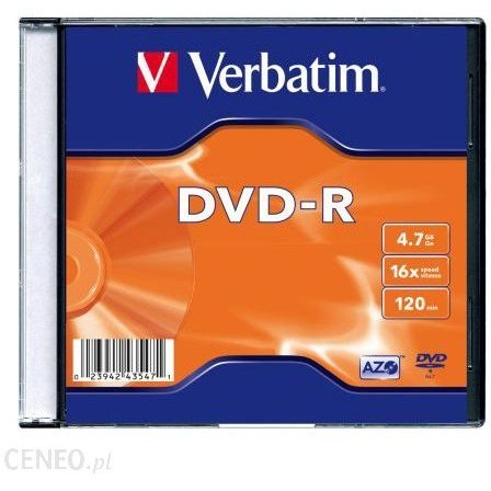 Płyta DVD-R 4,7GB VERBATIM slim 16x Matt Silver 43547 Płyta DVD-R 4,7GB VERBATIM slim 16x Matt Silver 43547