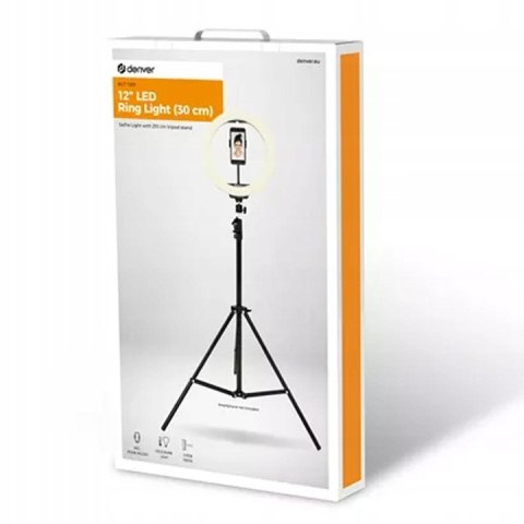 Statyw + lampa led ring 30cm + uchwyt na telefon (RLT-1201) DENVER
