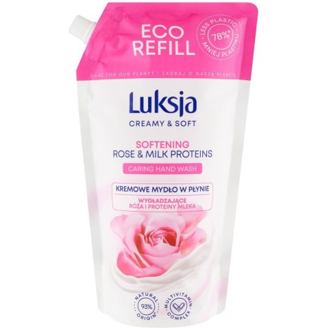 Mydło w płynie LUKSJA uzupełnienie 900ml RÓŻA Mydło w płynie LUKSJA uzupełnienie 900ml RÓŻA