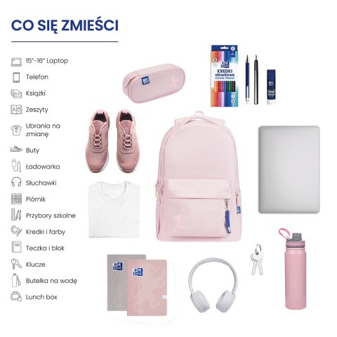 Plecak szkolny różowy 400182153 OXFORD