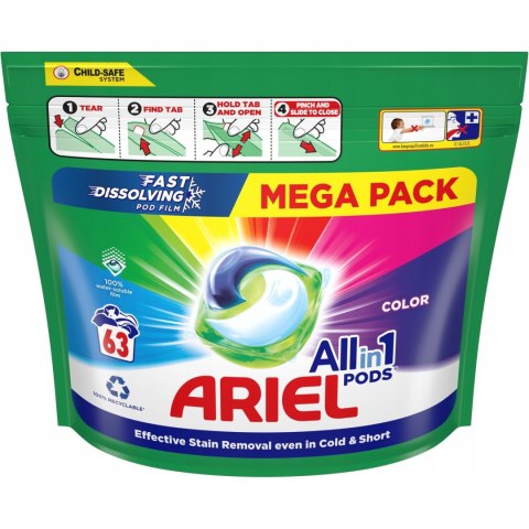 Kapsułki do prania ARIEL ALL IN 1 PODS color (63szt) Kapsułki do prania ARIEL ALL IN 1 PODS color (63szt)