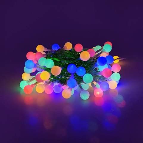 Lampki choinkowe 10m MODEE kolorowe kulki 100 led 230V ML-C2011