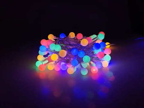 Lampki choinkowe 10m MODEE kolorowe kulki 100 led 230V ML-C2011