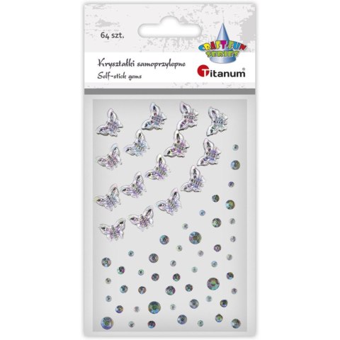 Kryształki samoprzylepne MOTYLE + Kropki (64 sztuki) 627664 24SL0341 TITANUM Kryształki samoprzylepne MOTYLE + Kropki (64 sztuki) 627664 24SL0341 TITANUM