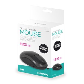 Mysz OMEGA optyczna 1200dpi USB Value Line czarna (43162)