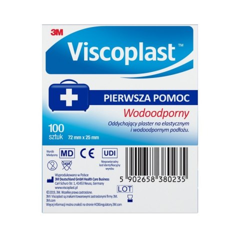 Plastry wodoodporne VISCOPLASTMINIFOL 72x25mm, (100szt.) YP201060503 3M