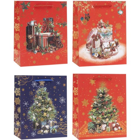 Torebka prezentowa A4 26x32x10cm BOŻE NARODZENIE TBN-24181-HS-A4 ROZETTE Torebka prezentowa A4 26x32x10cm BOŻE NARODZENIE TBN-24181-HS-A4 ROZETTE