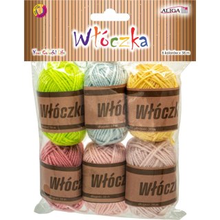 Włóczka 38m 6szt. mix kolorów WL-9427 ALIGA