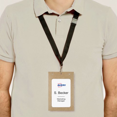 Holder na identyfikatory A6 tekturowe 105x148mm (50 sztuk+52 wkłady) 4839XL AVERY