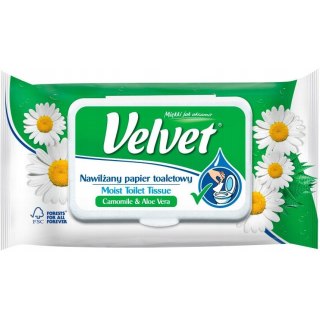 Papier toaletowy VELVET (48 listków) nawilżany rumiankowy