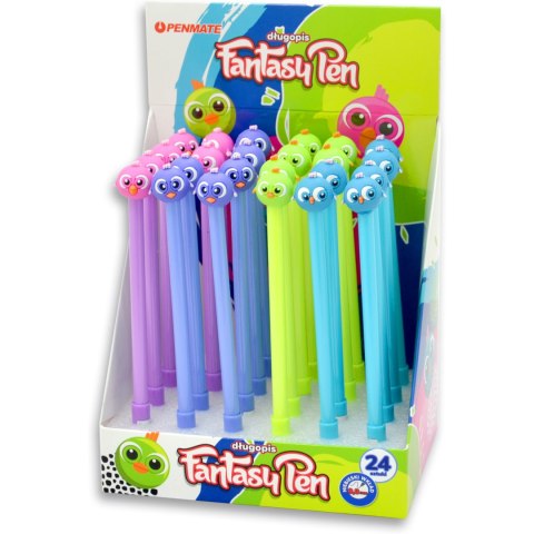 Długopis fantazyjny PTASZYNA 0,8mm niebieski TT8515 PENMATE