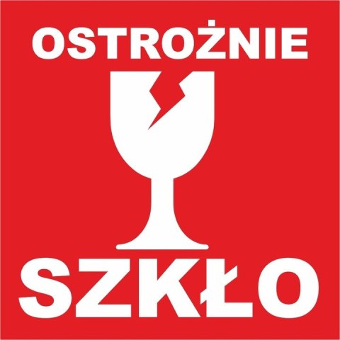 Etykieta ostrzegawcza "OSTROŻNIE SZKŁO" 77x77mm papierowa na roli (1000szt) BULK Etykieta ostrzegawcza "OSTROŻNIE SZKŁO" 77x77mm papierowa na roli (1000szt) BULK