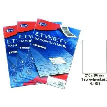 Etykykiety samoprzylepne 032 210*297 GRAND 150-1059