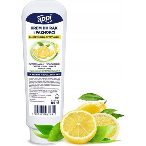 Krem do rąk 100ml glicerynowo-cytrynowy APPI