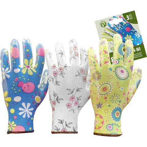 Rękawice REIS RGARDEN-NI MIX poliestrowe powlekane nitrylem mix kolorów (3pary) roz.6/XS Rękawice REIS RGARDEN-NI MIX poliestrowe powlekane nitrylem mix kolorów (3pary) roz.6/XS