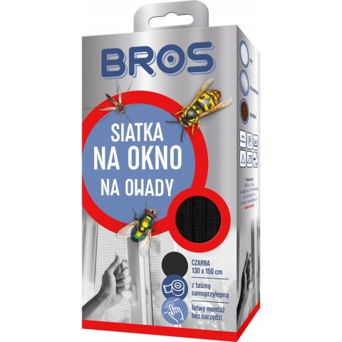 Siatka na okno 130x150 - czarna BROS