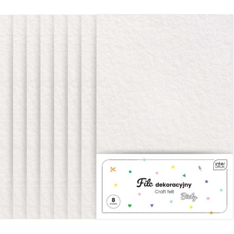 Filc dekoracyjny 8 szt. biały INTERDRUK