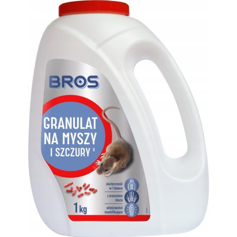 Granulat na myszy i szczury 1kg BROS Granulat na myszy i szczury 1kg BROS