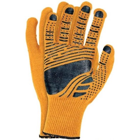 Rękawice REIS DRAGON FLOATEX-NEO PB poliestrowe powlekane pcv pomarańczowo-czarne roz.11/XXL