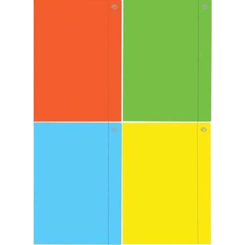 Teczka A5+ z gumką FLUO mix kol (10szt.) INTERDRUK