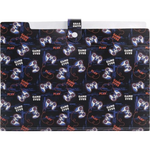 Teczka harmonijkowa A4 PP 5 przegródek z nadrukiem GAMEPAD THN-A4-33 BIURFOL