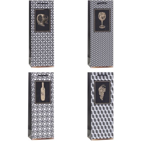 Torebka prezentowa 12x35x9cm na butelkę TBG-24155-BB ROZETTE