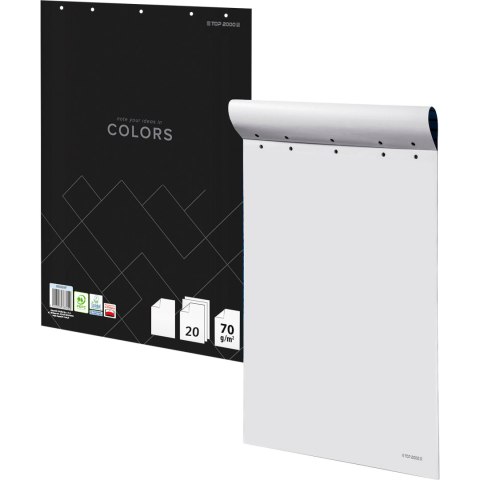 Blok do flipcharta 64x90cm 20 kartek gładki biały COLORS 400169248 TOP 2000