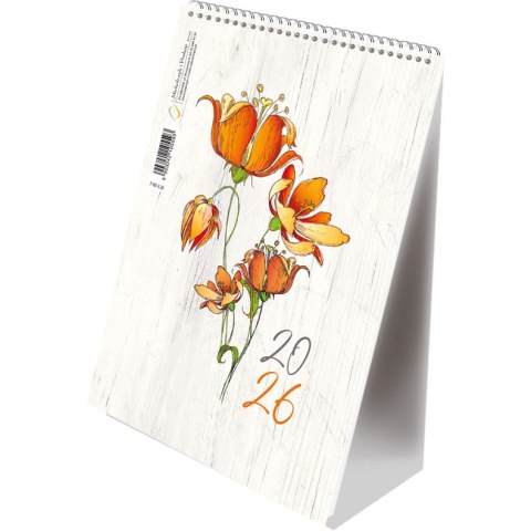 Kalendarz ze spiralką pionowy POMARAŃCZOWE LILIE T-101-3-26 Michalczyk i Prokop