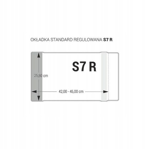 Okładka regulowana S7 - 258 bezbarwna PVC (25 szt.) OZB-58 BIURFOL