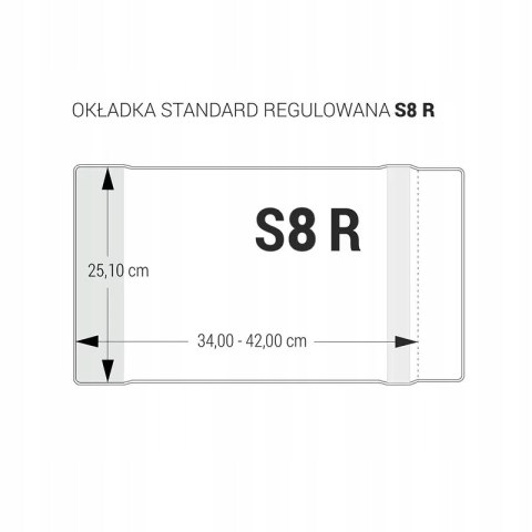 Okładka regulowana S8 - 251 bezbarwna PVC (25 szt.) OZB-59 BIURFOL