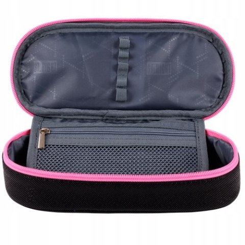 Piórnik szkolny dla dziewczynki Saszetka błyszcząca PC-01 BLACK GLITTER St.Majewski