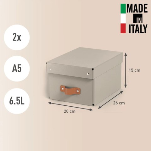 Pudełko do przechowywania Puro z pokrywką małe 7l (2szt) beżowe 61470012 LEITZ