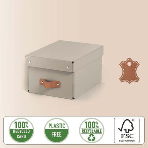 Pudełko do przechowywania Puro z pokrywką małe 7l (2szt) beżowe 61470012 LEITZ