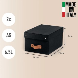 Pudełko do przechowywania Puro z pokrywką małe 7l (2szt) czarne 61470095 LEITZ