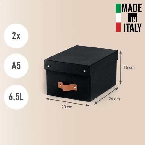 Pudełko do przechowywania Puro z pokrywką małe 7l (2szt) czarne 61470095 LEITZ