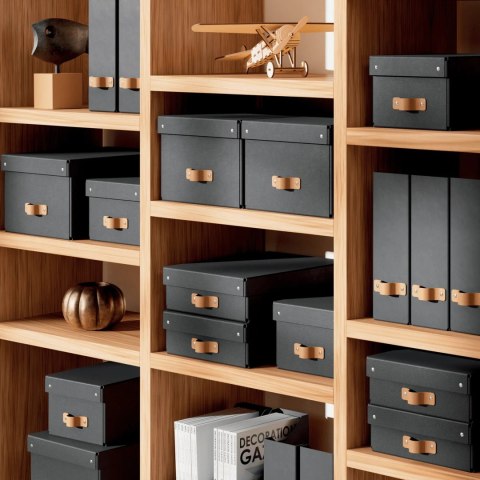 Pudełko do przechowywania Puro z pokrywką średnie 17l (2szt) czarne 61490095 LEITZ