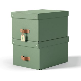 Pudełko do przechowywania Puro z pokrywką średnie 17l (2szt) zielone 61490050 LEITZ