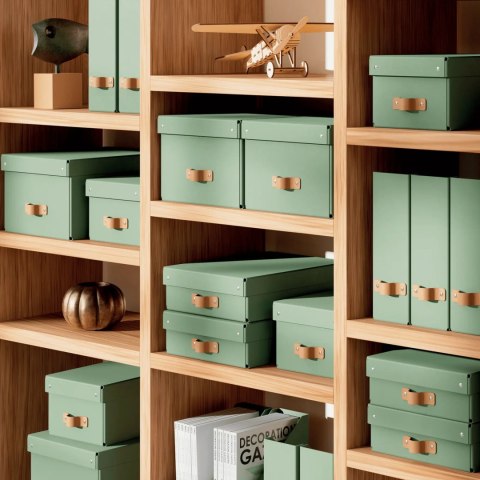 Pudełko do przechowywania Puro z pokrywką średnie nieskie 8l (2szt) zielone 61480050 LEITZ