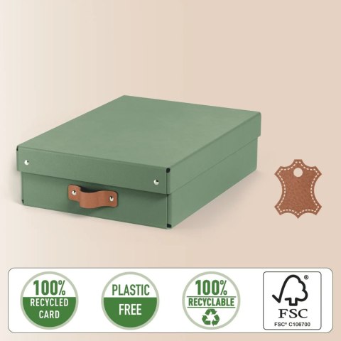 Pudełko do przechowywania Puro z pokrywką średnie nieskie 8l (2szt) zielone 61480050 LEITZ