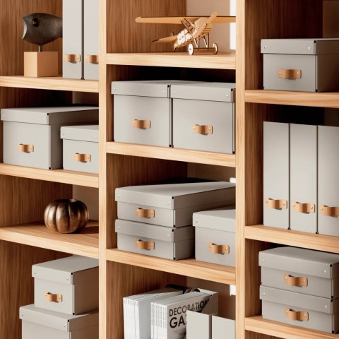 Pudełko do przechowywania Puro z pokrywką średnie niskie 8l (2szt) beżowe 61480012 LEITZ