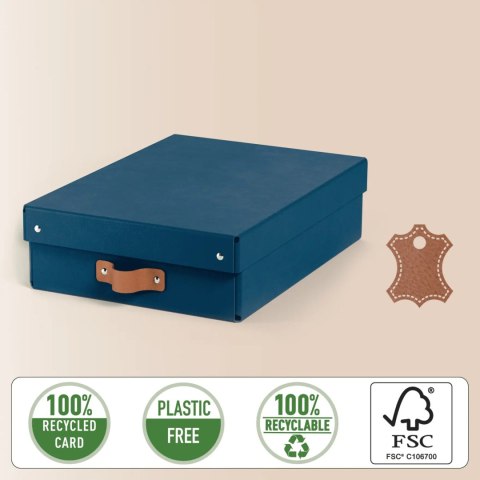 Pudełko do przechowywania Puro z pokrywką średnie niskie 8l (2szt) granatowe 61480068 LEITZ