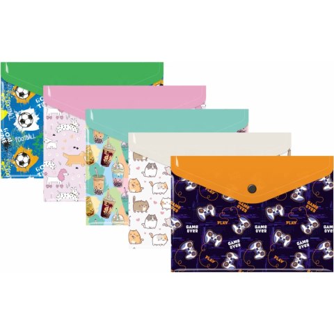 Teczka kopertowa A5 PP z nadrukiem MIX (12szt) TKN-A5-MIX BIURFOL