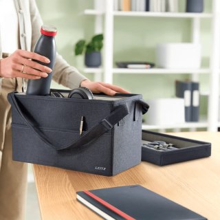Torba kompaktowa na akcesoria Fabric z pokrywką ciemnoszara 67240089 LEITZ