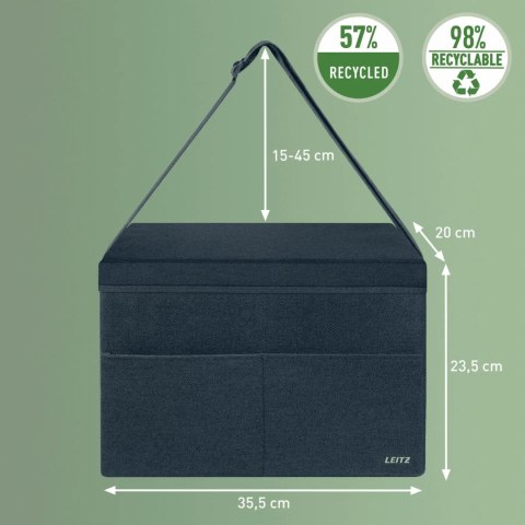 Torba kompaktowa na akcesoria Fabric z pokrywką ciemnoszara 67240089 LEITZ