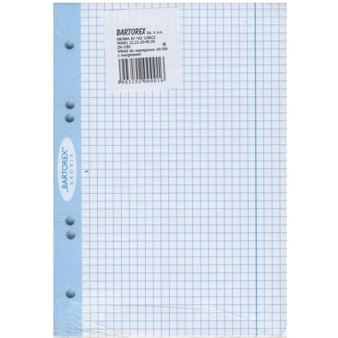 Wkład do segregatora A5 kratka kol.marg. BARTOREX