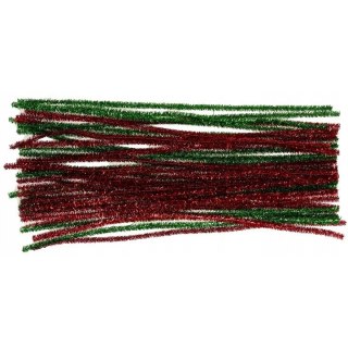 Druciki kreatywne DR29 metaliczne zielone+czerwone 30cm (40) BREWIS