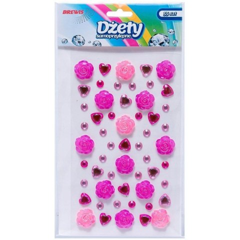 Dżety DSK5 Róże czerwone i różowe serca 55szt. BREWIS