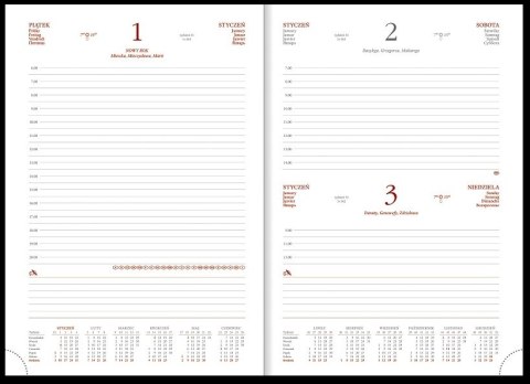 Kalendarz A4 Aluminium STANDARD dzienny p.biały 237 A4DB granatowy Wokół Nas